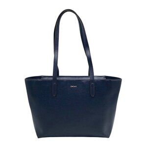 DKNY Blue Faux Leather Bryant Tote Bag